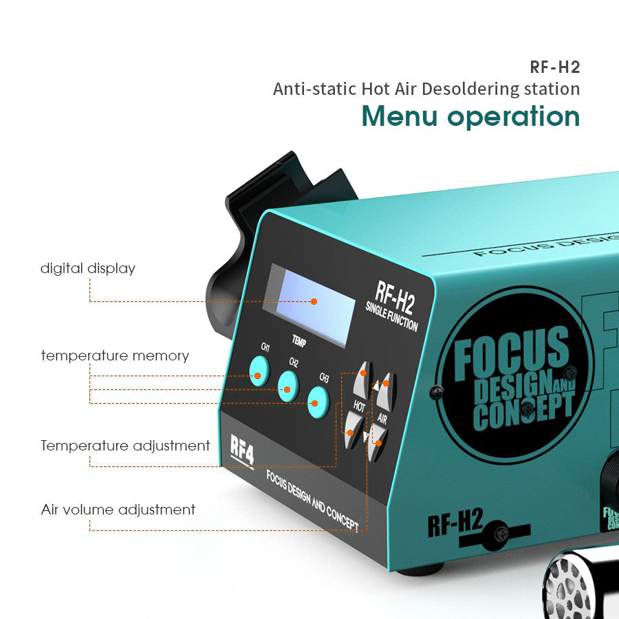 RF4 RF-H2 1000W SMD BGA Hot Air Gun Soldering Station Digital Display Intelligent BGA Rework Station