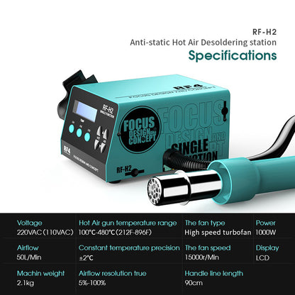 RF4 RF-H2 1000W SMD BGA Hot Air Gun Soldering Station Digital Display Intelligent BGA Rework Station