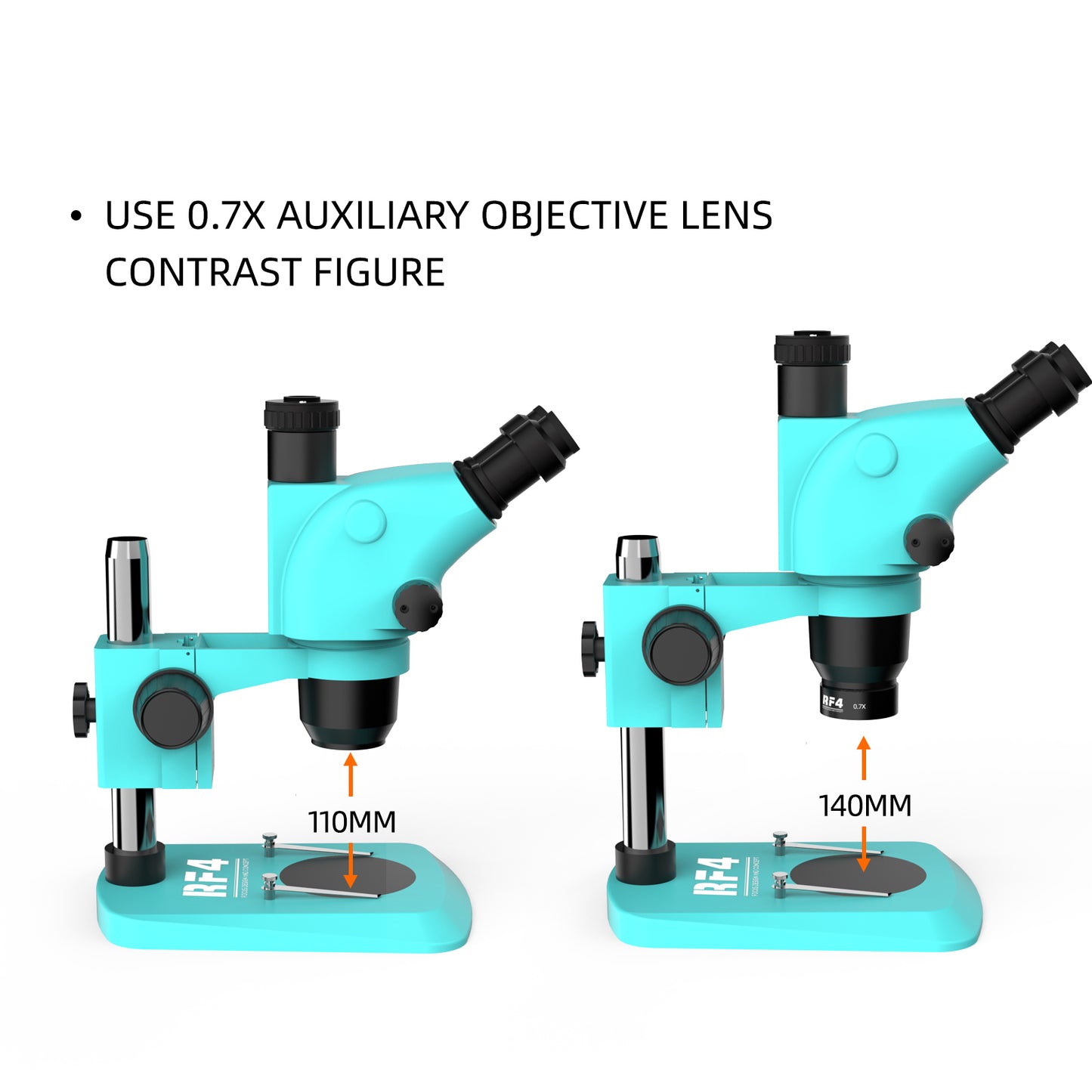 RF4 0.7X Auxiliary Objects Lens Clear Imaging Microscope Auxiliary Objective Lens