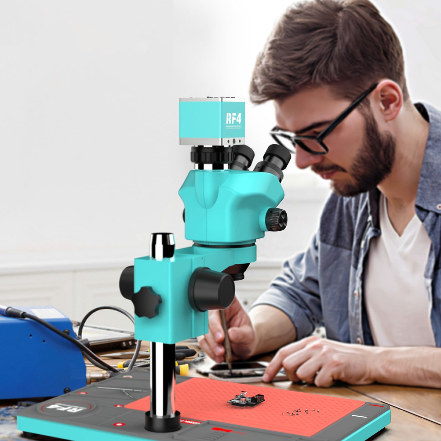RF4 RF-PO2 Microscope Maintenance Mat Phone Repair Platform Dual Layer Heat Insulated Pad