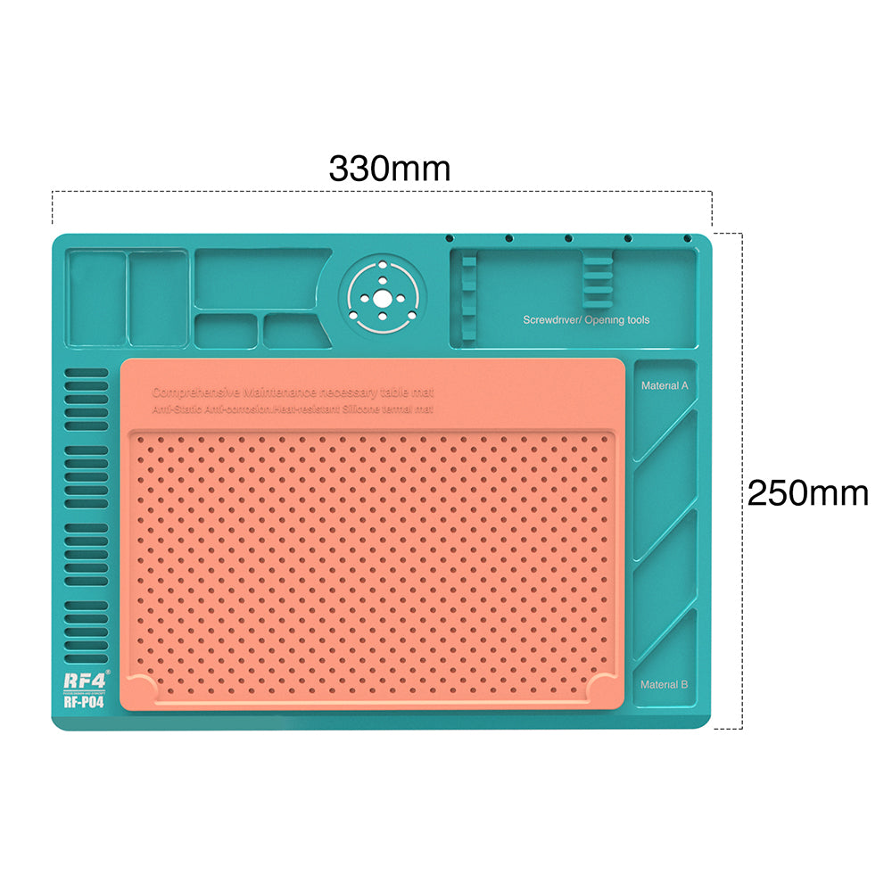 RF4 RF-PO4 Microscope Stand Aluminum Alloy Base Heat Insulation Silicone Pad for Phone Repairing
