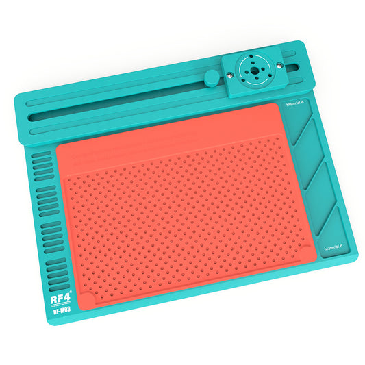 RF4 RF-MO3 Sliding Microscope Stand Base Aluminum Alloy Silicone Heat Resistance Maintenance Mat