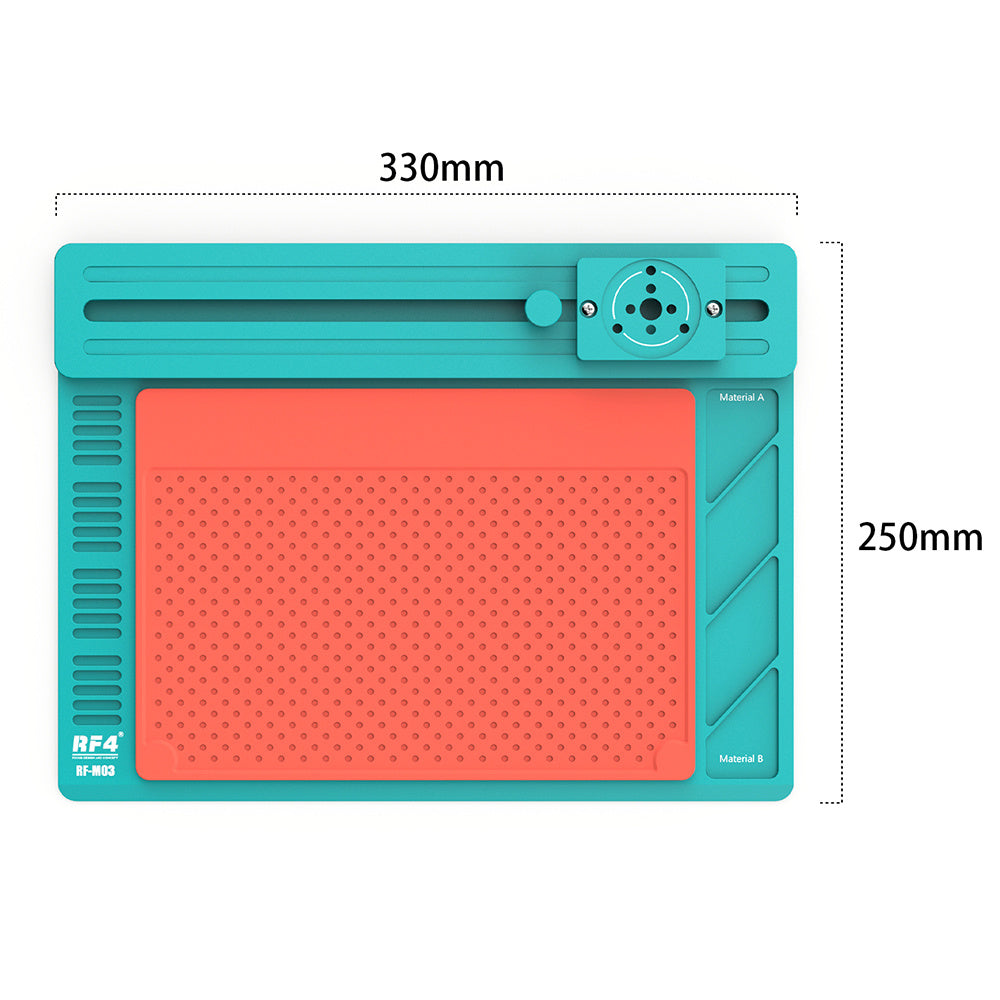 RF4 RF-MO3 Sliding Microscope Stand Base Aluminum Alloy Silicone Heat Resistance Maintenance Mat