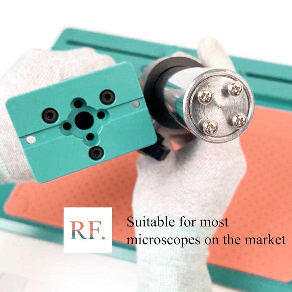 RF4 RF-MO3 Sliding Microscope Stand Base Aluminum Alloy Silicone Heat Resistance Maintenance Mat