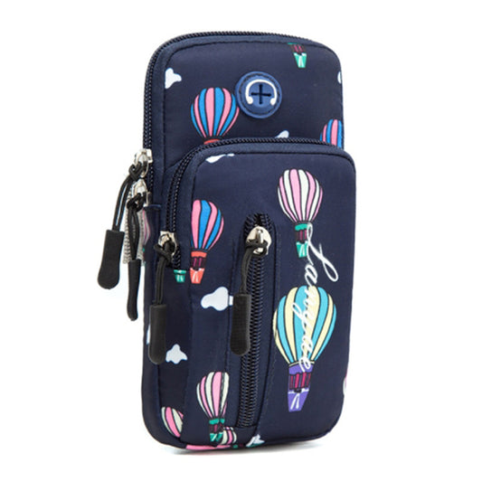 18 x 9cm Phone Holder Elastic Arm Band Hot Air Balloon Pattern Armband Cell Phones Pouch for Running (Size: L)