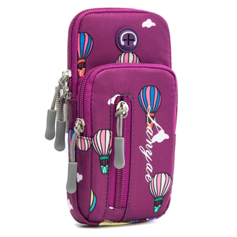 18 x 9cm Phone Holder Elastic Arm Band Hot Air Balloon Pattern Armband Cell Phones Pouch for Running (Size: L)