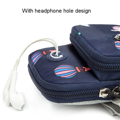18 x 9cm Phone Holder Elastic Arm Band Hot Air Balloon Pattern Armband Cell Phones Pouch for Running (Size: L)