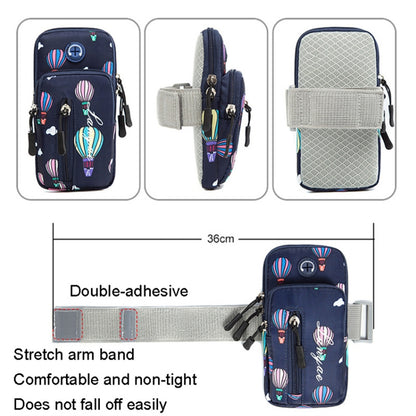 18 x 9cm Phone Holder Elastic Arm Band Hot Air Balloon Pattern Armband Cell Phones Pouch for Running (Size: L)