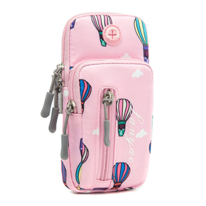 18 x 9cm Phone Holder Elastic Arm Band Hot Air Balloon Pattern Armband Cell Phones Pouch for Running (Size: L)