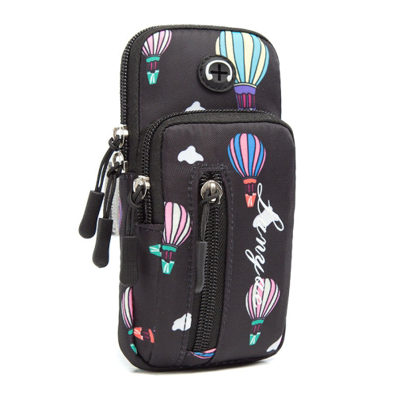 18 x 9cm Phone Holder Elastic Arm Band Hot Air Balloon Pattern Armband Cell Phones Pouch for Running (Size: L)