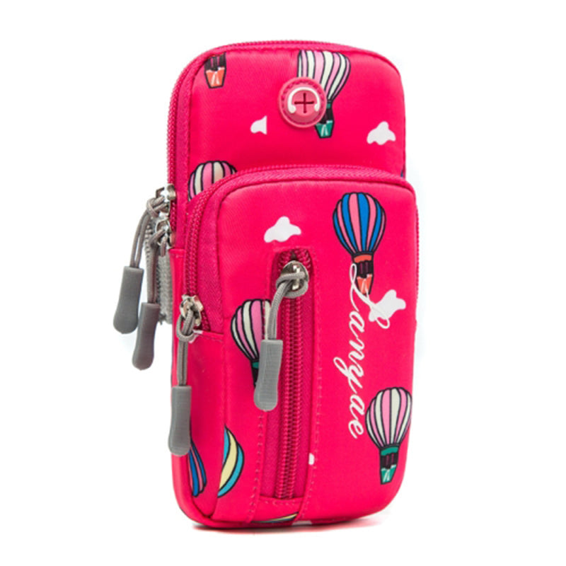 18 x 9cm Phone Holder Elastic Arm Band Hot Air Balloon Pattern Armband Cell Phones Pouch for Running (Size: L)