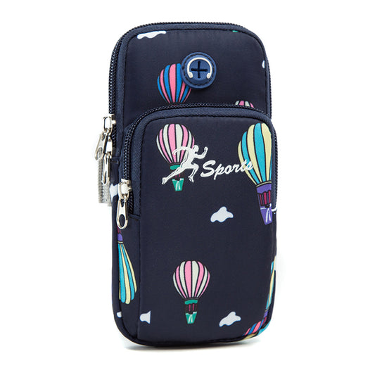 For Cell Phone Below 5.5-inch Hot Air Balloon Pattern Armband Pouch Running Phone Bag, Size S: 16*8cm