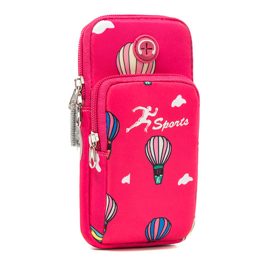 For Cell Phone Below 5.5-inch Hot Air Balloon Pattern Armband Pouch Running Phone Bag, Size S: 16*8cm