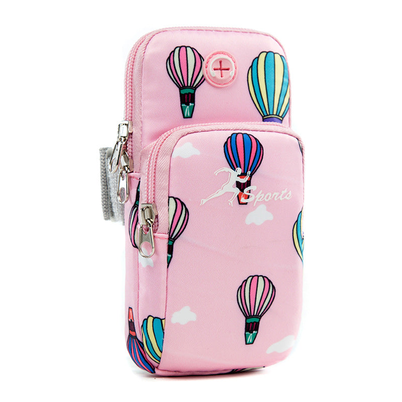 For Cell Phone Below 5.5-inch Hot Air Balloon Pattern Armband Pouch Running Phone Bag, Size S: 16*8cm