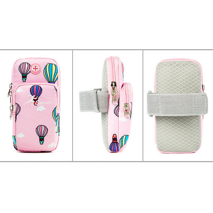 For Cell Phone Below 5.5-inch Hot Air Balloon Pattern Armband Pouch Running Phone Bag, Size S: 16*8cm