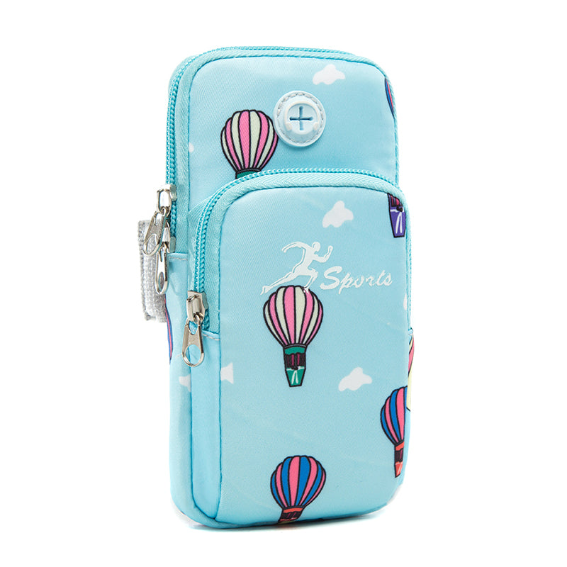 For Cell Phone Below 5.5-inch Hot Air Balloon Pattern Armband Pouch Running Phone Bag, Size S: 16*8cm