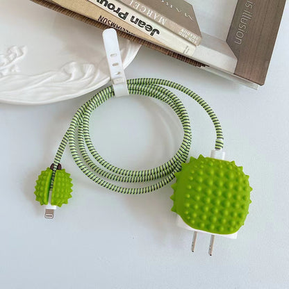 Durian Style For iPhone 18W / 20W Wall Charger Anti-Drop Silicone Case Set with Charging Cable Protector