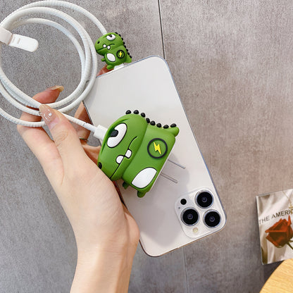 Cartoon Style Protective Case for iPhone 18W / 20W Charger Block Silicone Cover Set with Charging Cable Case