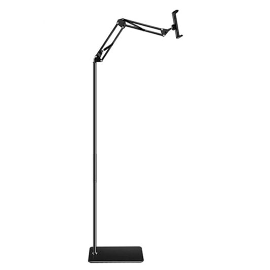 Phone Floor Stand 135cm Adjustable 360-degree Rotatable Metal+ABS Phone Holder for 5.5-9cm Width Devices