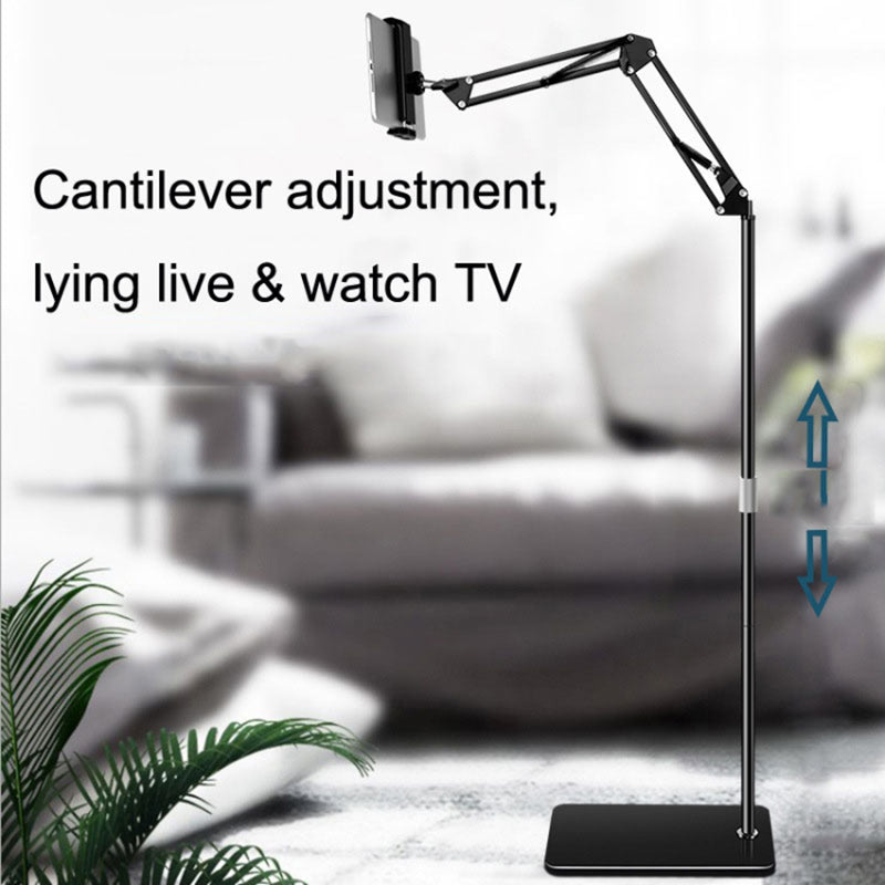 Tablet Floor Stand 135cm Adjustable Height Tablet Holder Metal+ABS Phone Stand for 11.5-19cm Width Devices