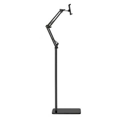 Phone Tablet Floor Stand 155cm Adjustable Phone Mount Metal+ABS Tablet Holder for 11.5-19cm Width Devices