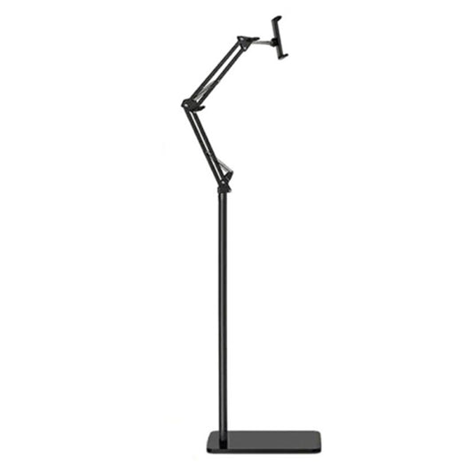 Phone Tablet Floor Stand 155cm Adjustable Phone Mount Metal+ABS Tablet Holder for 11.5-19cm Width Devices