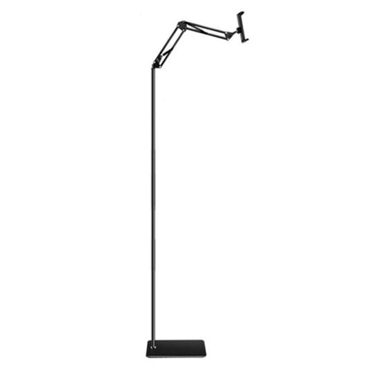 Cell Phone Floor Stand 175cm Adjustable Arm Stretchable Metal+ABS Phone Mount Holder for 5.5-9cm Width Devices