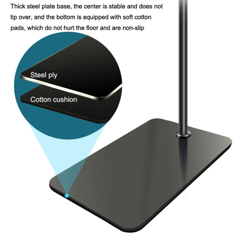 Tablet Floor Stand Overhead Bed Phone Mount 175cm Adjustable Metal+ABS Lazy Bracket for 11.5-19cm Width Devices