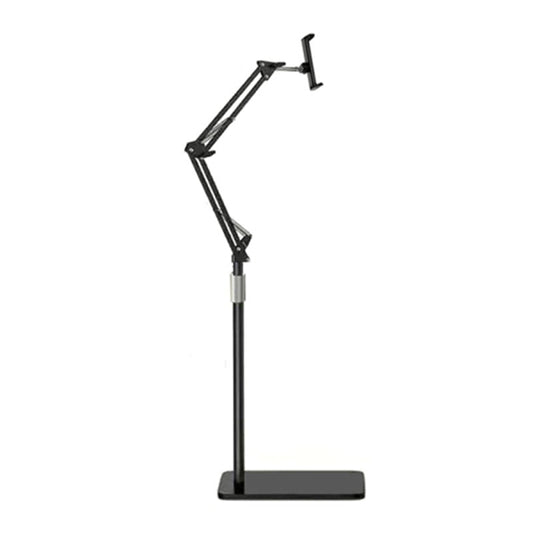 Telescopic Phone Tablet Floor Stand 175cm Retractable Metal+ABS Smartphone Holder Mount for 12-20cm Width Devices