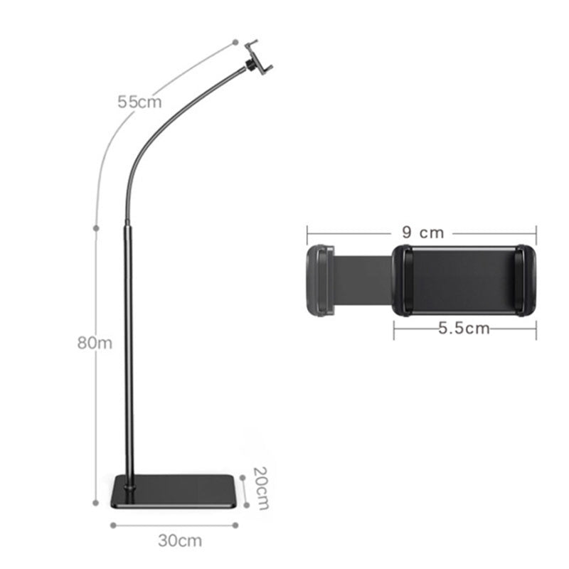 135cm Multifunctional Phone Floor Stand Metal + ABS Three-Section Adjustable Cell Phone Holder
