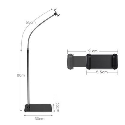 135cm Multifunctional Phone Floor Stand Metal + ABS Three-Section Adjustable Cell Phone Holder