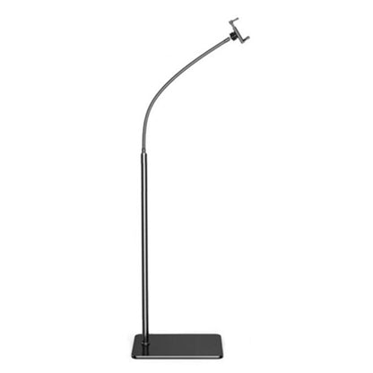 135cm Three-Section Adjustable Tablet Floor Stand Metal + ABS Multifunctional Cell Phone Holder for Under 11 Devices