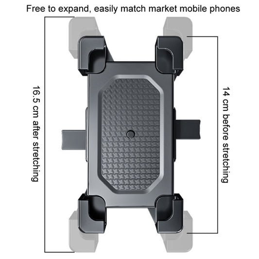 Motorcycle Electric Bike Handlebar Mount 4.5-6.3 inch Phone Holder Cycling Cellphone Stand Clamp