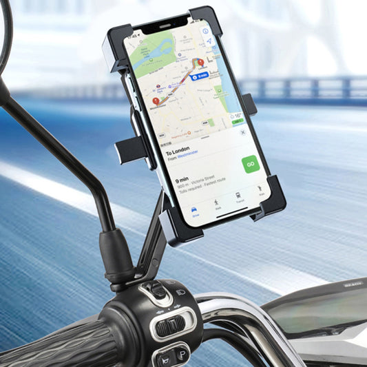 Motorcycle Rearview Mirror 4.5-6.3 inch Phone Holder Motorbike Cycing Cellphone Stand Bracket