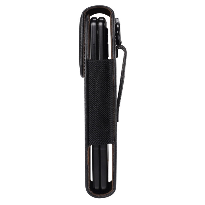 Vertical Flip PU Leather Cell Phone Waist Bag Belt Loop Pouch for Folding Phones, Size L: 170*78*25mm