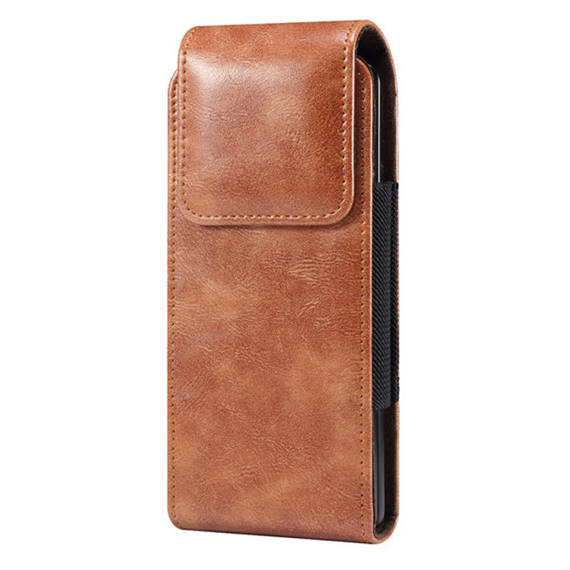 Vertical Flip PU Leather Cell Phone Waist Bag Belt Loop Pouch for Folding Phones, Size L: 170*78*25mm