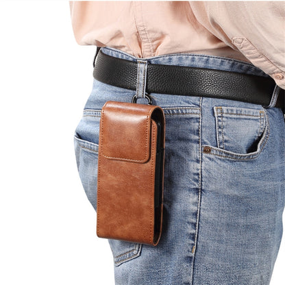 Vertical Flip PU Leather Cell Phone Waist Bag Belt Loop Pouch for Folding Phones, Size L: 170*78*25mm
