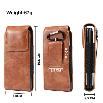 Belt Loop Pouch for Folding Phones Vertical Flip PU Leather Cell Phone Waist Bag, Size S: 165*70*25mm
