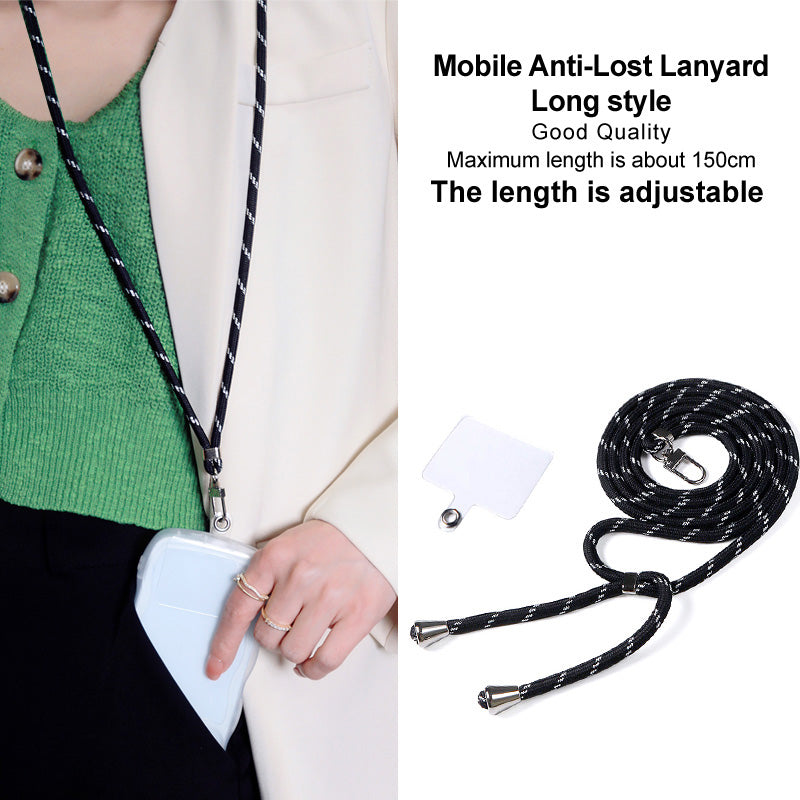 IMAK 150cm Universal Mobile Phone Lanyard Crossbody Strap Neck Rope with Transparent Patch, Long Style