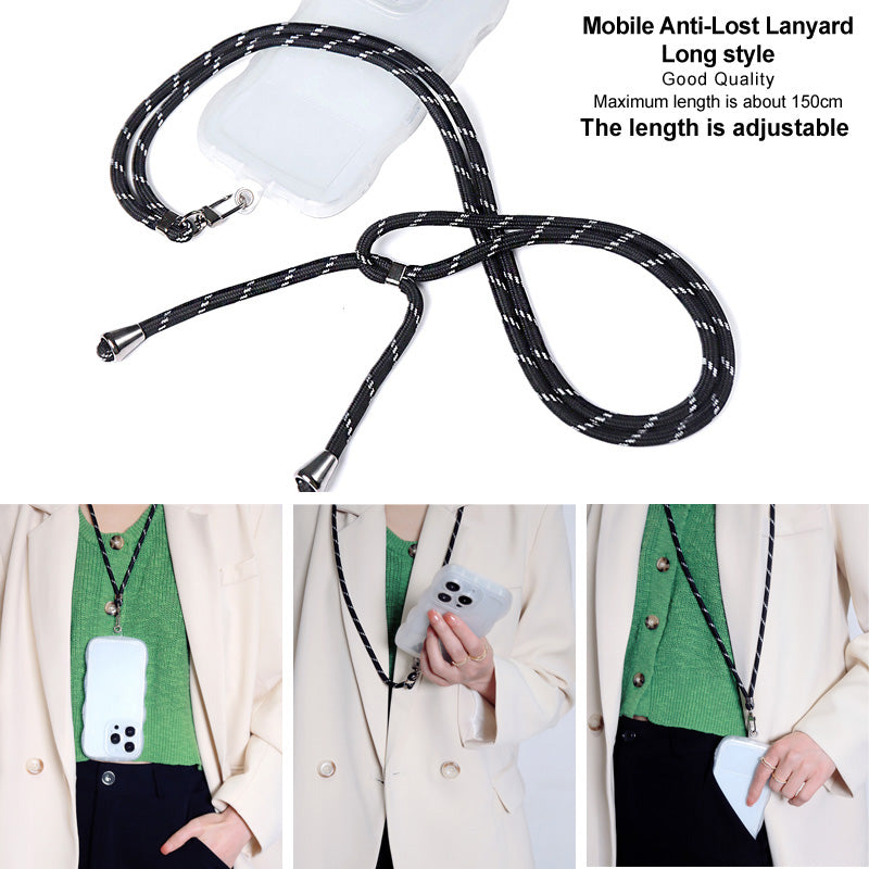IMAK 150cm Universal Mobile Phone Lanyard Crossbody Strap Neck Rope with Transparent Patch, Long Style