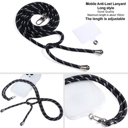IMAK 150cm Universal Mobile Phone Lanyard Crossbody Strap Neck Rope with Transparent Patch, Long Style