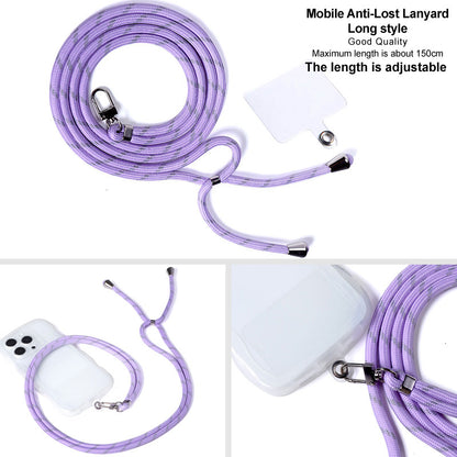 IMAK 150cm Universal Mobile Phone Lanyard Crossbody Strap Neck Rope with Transparent Patch, Long Style