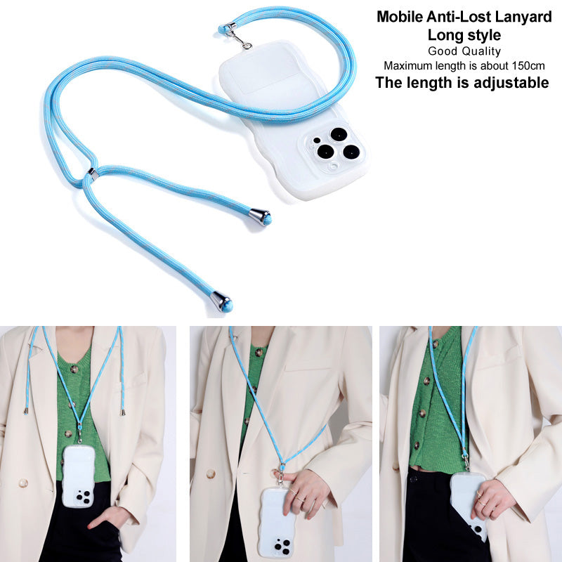 IMAK 150cm Universal Mobile Phone Lanyard Crossbody Strap Neck Rope with Transparent Patch, Long Style