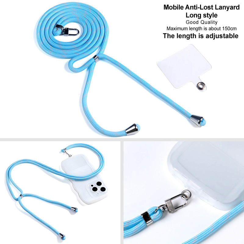 IMAK 150cm Universal Mobile Phone Lanyard Crossbody Strap Neck Rope with Transparent Patch, Long Style