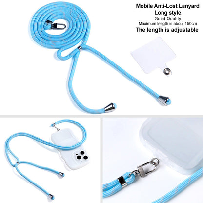 IMAK 150cm Universal Mobile Phone Lanyard Crossbody Strap Neck Rope with Transparent Patch, Long Style