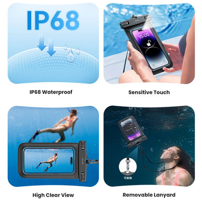 USAMS US-YD012 6.7-inch IP68 Waterproof Phone Bag PVC Touch Screen Rafting Diving Phone Pouch