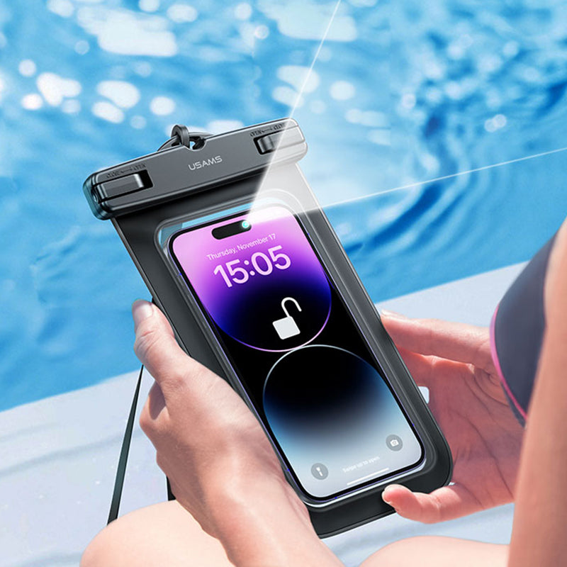 USAMS US-YD012 6.7-inch IP68 Waterproof Phone Bag PVC Touch Screen Rafting Diving Phone Pouch
