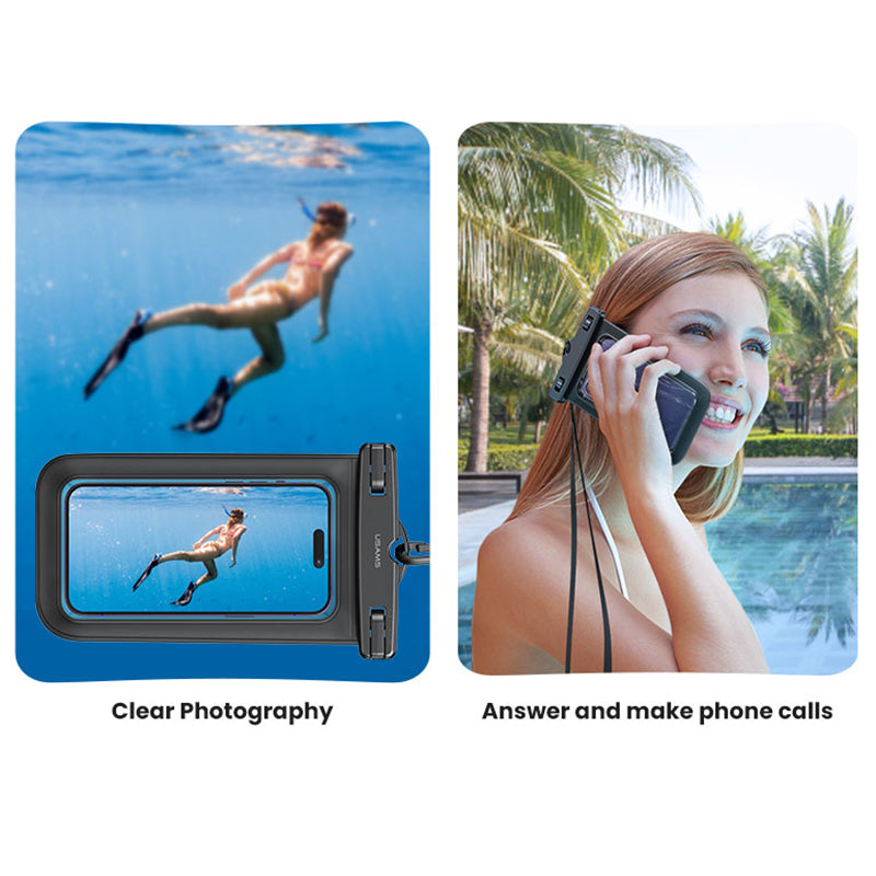 USAMS US-YD012 6.7-inch IP68 Waterproof Phone Bag PVC Touch Screen Rafting Diving Phone Pouch