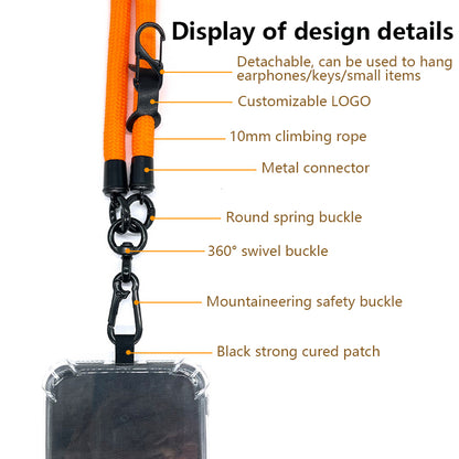 10mm Universal Phone Lanyard Neck Strap Polyester Hanging Rope with Tether Tab