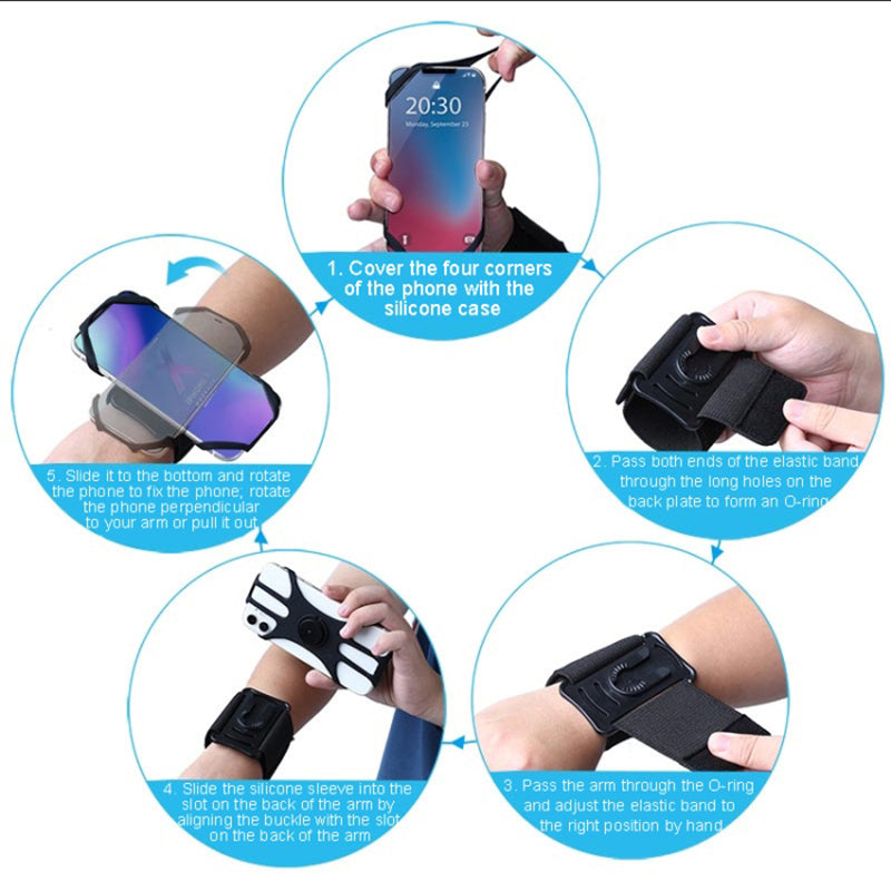 Detachable 360° Rotatable Forearm Armband Wristband Phone Holder for 4.5-7.0 inch Mobile Phone